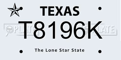 T8196K Texas License Plate