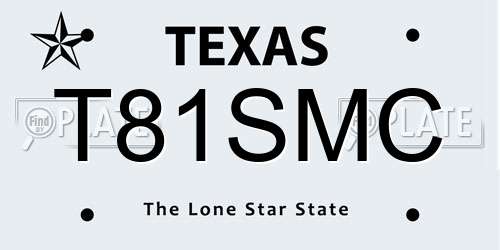 T81SMC Texas License Plate