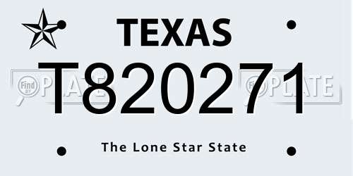 T820271 Texas License Plate