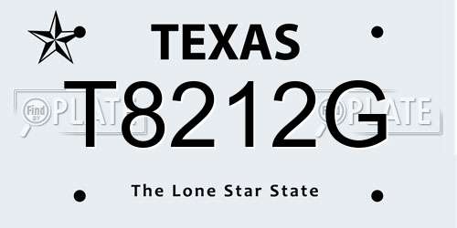 T8212G Texas License Plate