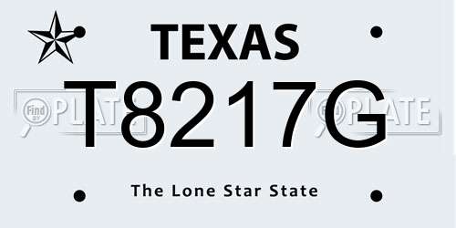 T8217G Texas License Plate