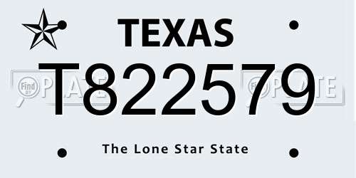 T822579 Texas License Plate