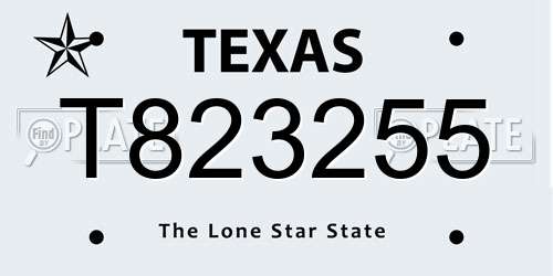 T823255 Texas License Plate