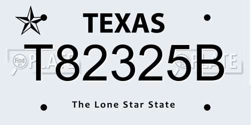 T82325B Texas License Plate