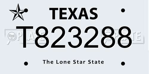 T823288 Texas License Plate