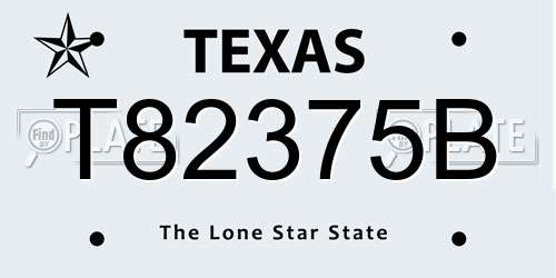 T82375B Texas License Plate