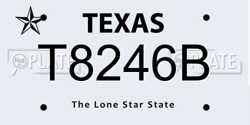 T8246B Texas License Plate