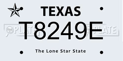 T8249E Texas License Plate