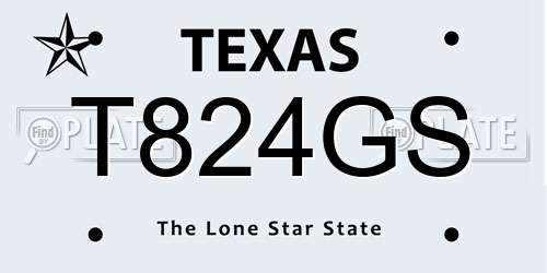 T824GS Texas License Plate