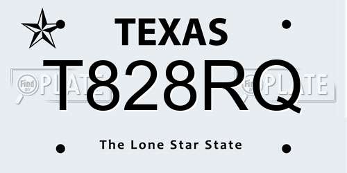 T828RQ Texas License Plate