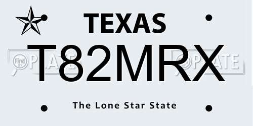 T82MRX Texas License Plate