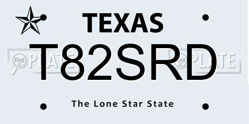 T82SRD Texas License Plate