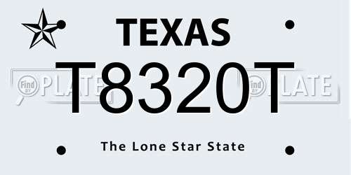 T8320T Texas License Plate