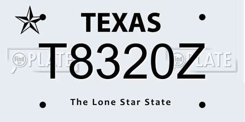 T8320Z Texas License Plate