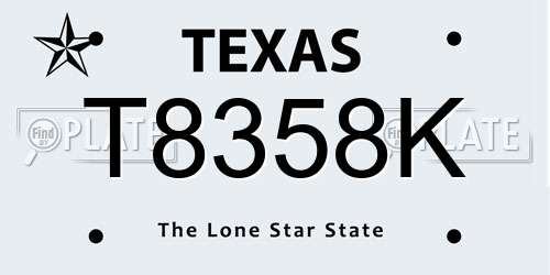 T8358K Texas License Plate