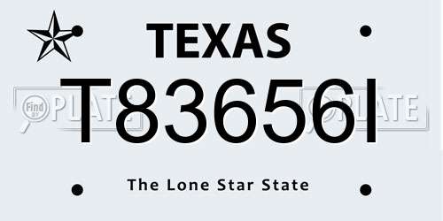 T83656I Texas License Plate