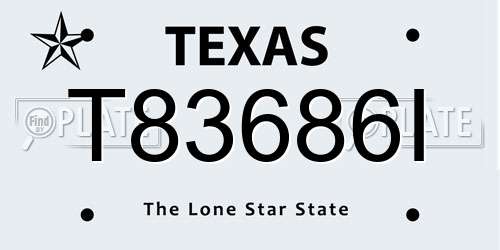 T83686I Texas License Plate