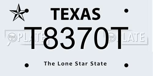 T8370T Texas License Plate