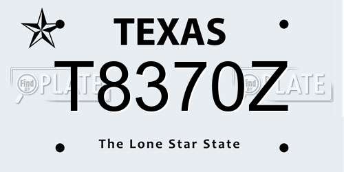 T8370Z Texas License Plate