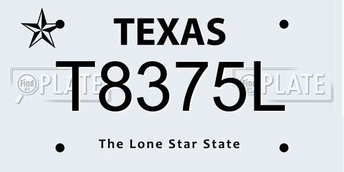 T8375L Texas License Plate