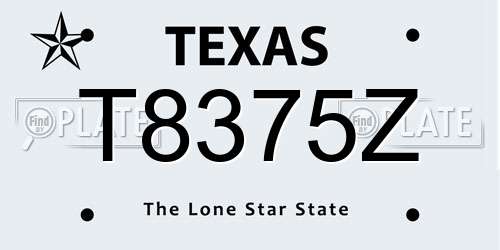 T8375Z Texas License Plate
