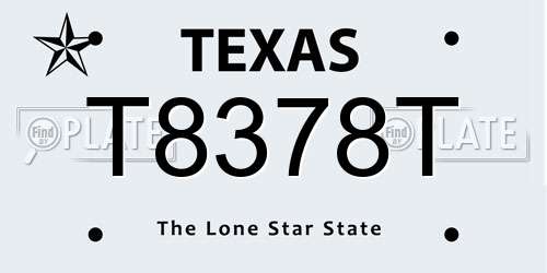 T8378T Texas License Plate