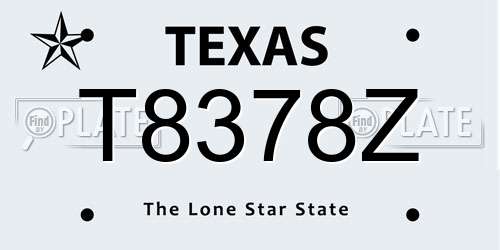 T8378Z Texas License Plate