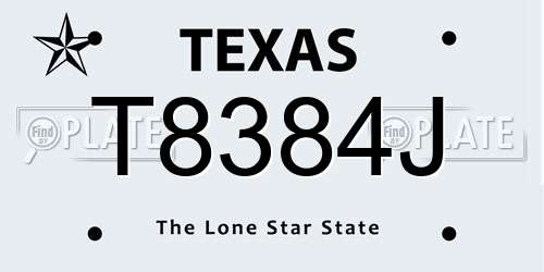 T8384J Texas License Plate
