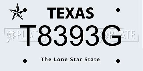 T8393G Texas License Plate