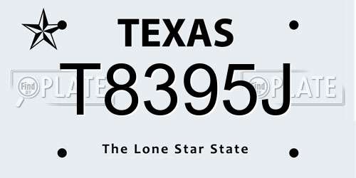T8395J Texas License Plate