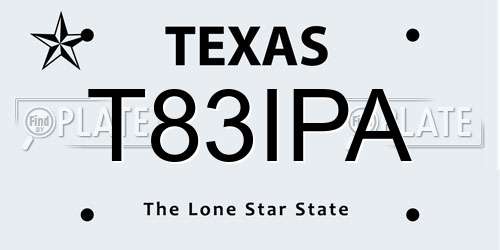 T83IPA Texas License Plate