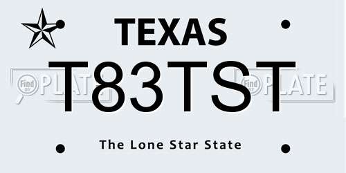 T83TST Texas License Plate