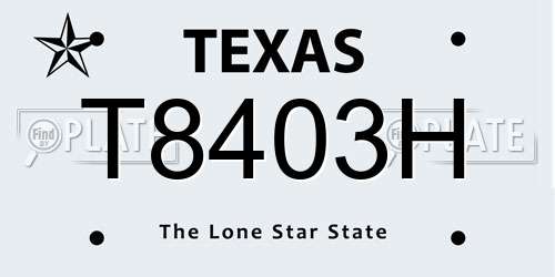 T8403H Texas License Plate