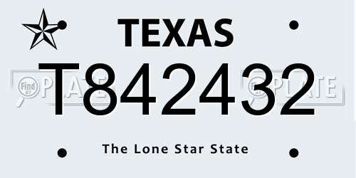 T842432 Texas License Plate