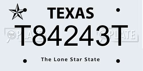T84243T Texas License Plate