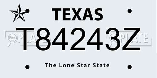 T84243Z Texas License Plate