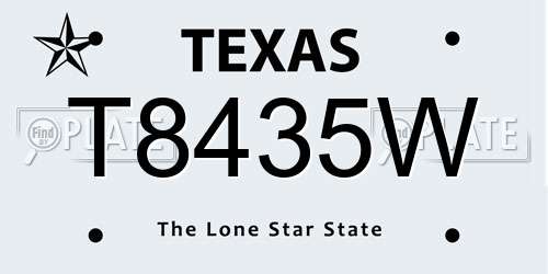 T8435W Texas License Plate