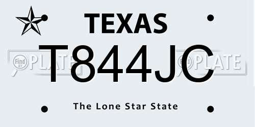 T844JC Texas License Plate