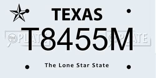 T8455M Texas License Plate