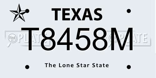 T8458M Texas License Plate
