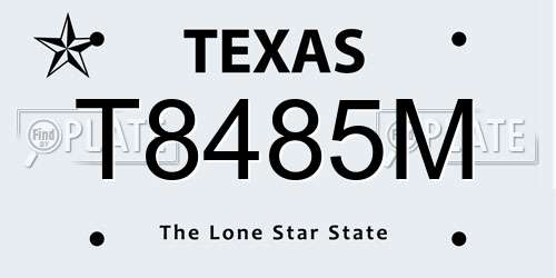 T8485M Texas License Plate