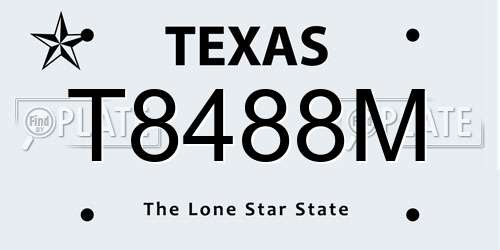 T8488M Texas License Plate