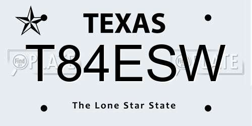 T84ESW Texas License Plate