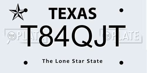 T84QJT Texas License Plate