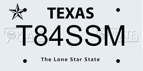 T84SSM Texas License Plate