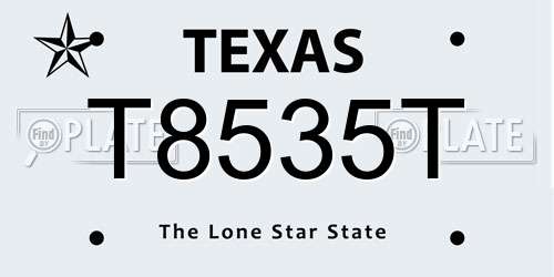 T8535T Texas License Plate
