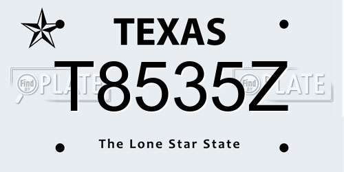 T8535Z Texas License Plate