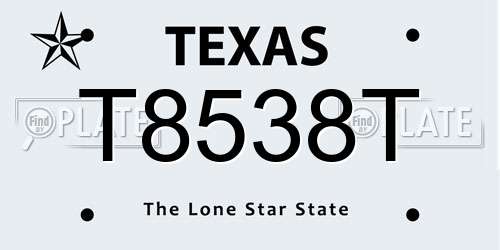 T8538T Texas License Plate