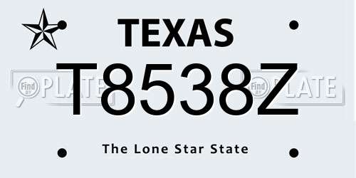 T8538Z Texas License Plate