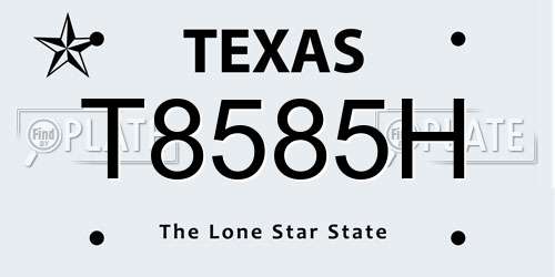 T8585H Texas License Plate